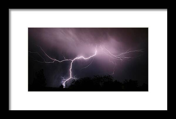 Lightning Framed Print featuring the photograph Fingers of God #1 by Gary Kaylor