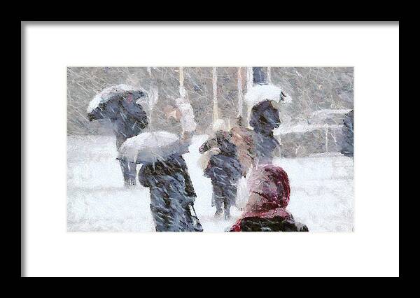 Nature Framed Print featuring the digital art First snow #4 by Gun Legler