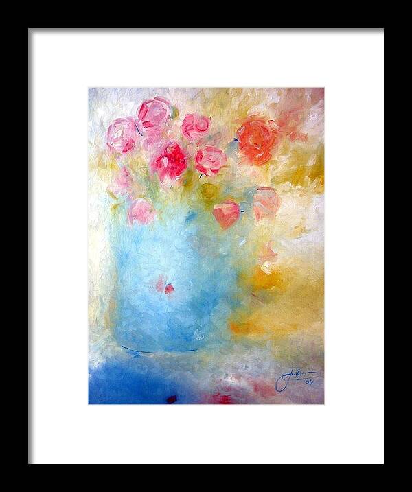 Art Framed Print featuring the painting Floral Reflections by Jack Diamond