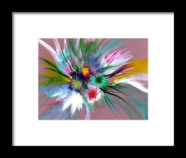 Flowers Framed Print featuring the painting Flowers #1 by Anil Nene