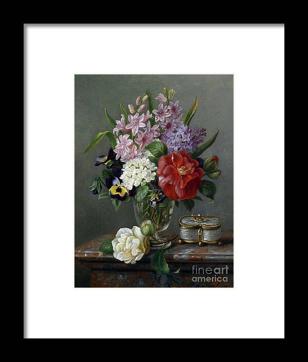 Maria Loustau (1831-1899) Flowers 3. Flowers Framed Print featuring the painting Flowers  #2 by MotionAge Designs