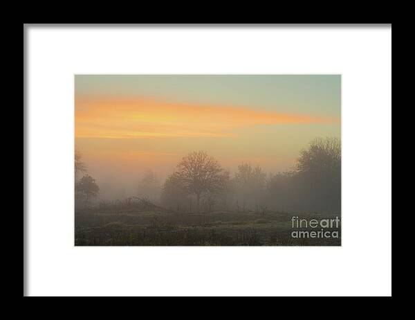 Sunrise Framed Print featuring the photograph Foggy Sunrise #1 by Sari ONeal