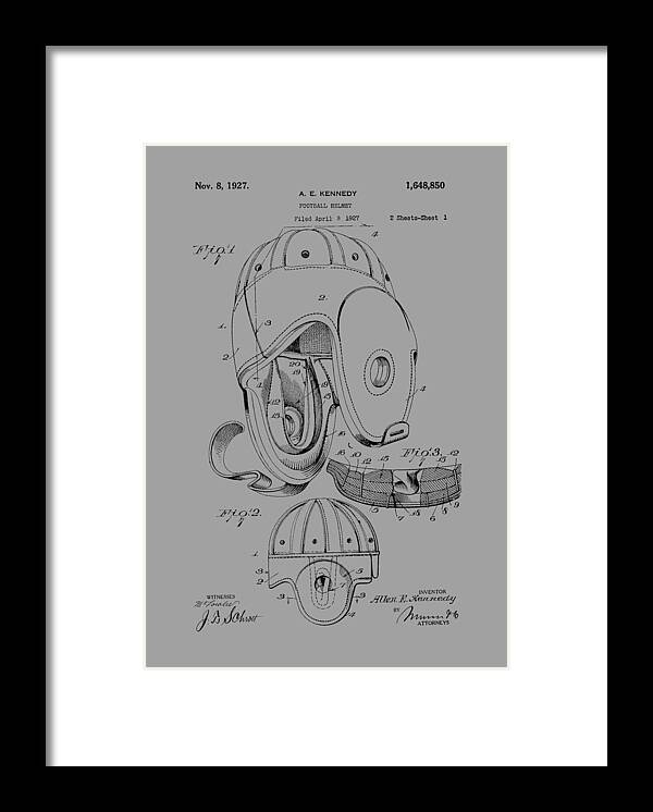 Football Framed Print featuring the photograph Football Helmet Patent From 1927 #2 by Chris Smith