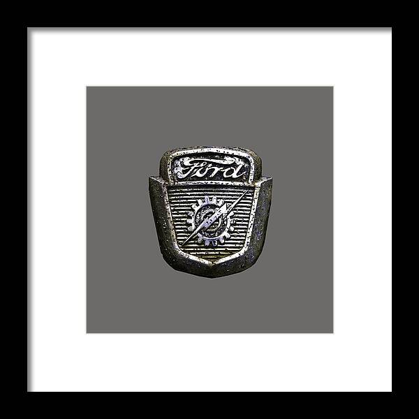 Ford Framed Print featuring the photograph Ford Emblem by Debra and Dave Vanderlaan