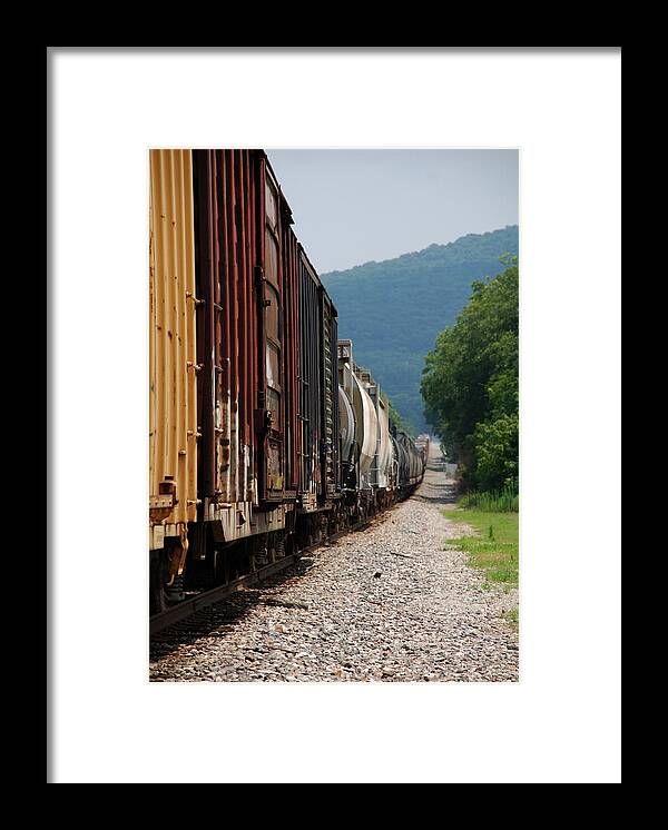 Train Framed Print featuring the photograph Freight Train by Kenny Glover