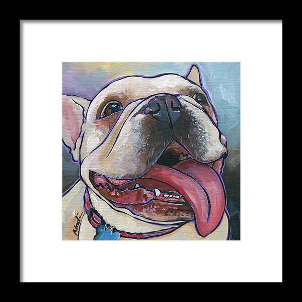 French Bulldog Framed Print featuring the painting French Bulldog #1 by Nadi Spencer