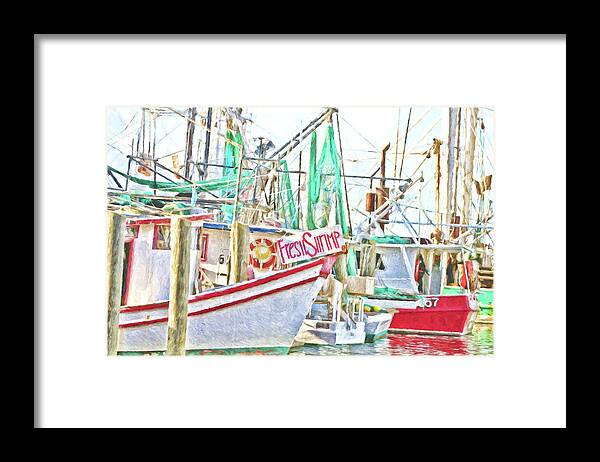 Seafood Framed Print featuring the photograph Fresh Shrimp Dockside #1 by Scott Pellegrin