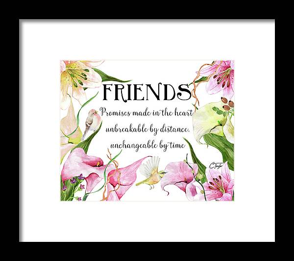 Calla Lilies Framed Print featuring the mixed media Friends by Colleen Taylor