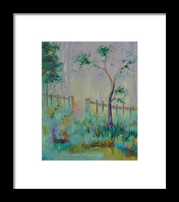 Garden Framed Print featuring the painting Garden and Beyond by Ginger Concepcion