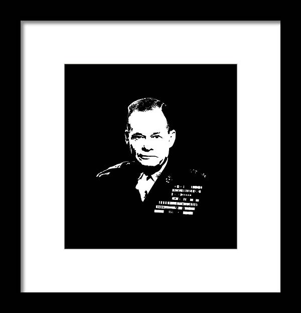 Chesty Puller Framed Print featuring the digital art General Lewis Chesty Puller #3 by War Is Hell Store