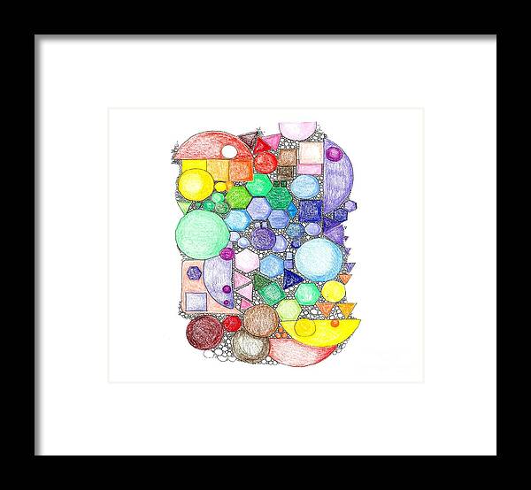 Circles Framed Print featuring the mixed media Geometry by Ruth Dailey