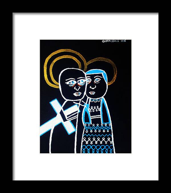 Jesus Framed Print featuring the painting Good Friday #1 by Gloria Ssali