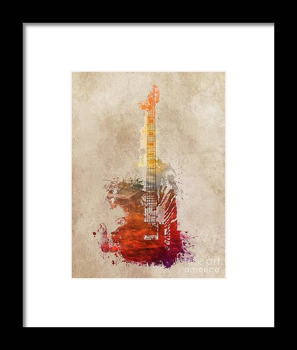 Guitar Framed Print featuring the digital art Guitar music instrument #1 by Justyna Jaszke JBJart