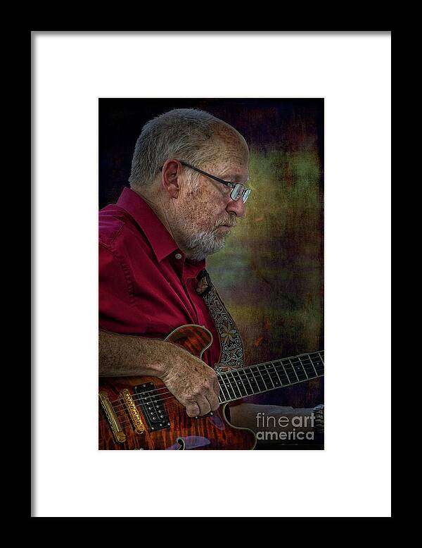 Xdop Framed Print featuring the photograph Guitar Picker in the Park on Sunday #1 by John Herzog