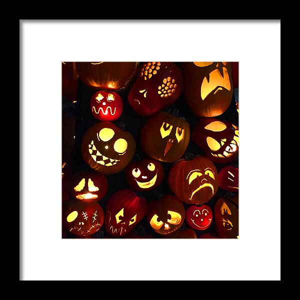 Halloween Framed Print featuring the photograph Halloween Pumpkins #1 by Cristina Stefan