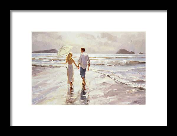Romantic Framed Print featuring the painting Hand in Hand by Steve Henderson