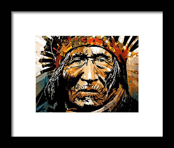 Native American Framed Print featuring the painting He Dog #1 by Paul Sachtleben