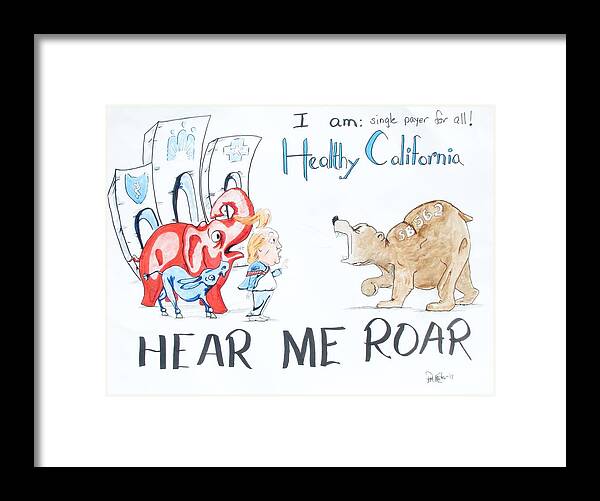 Sb 562 Framed Print featuring the drawing Hear Me Roar #1 by Patricia Kanzler