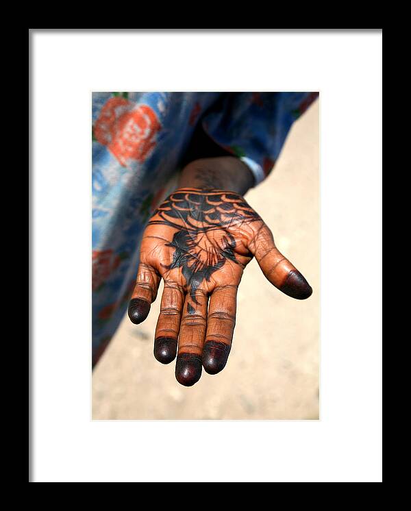 Henna Framed Print featuring the photograph Henna Hand #1 by Marcus Best