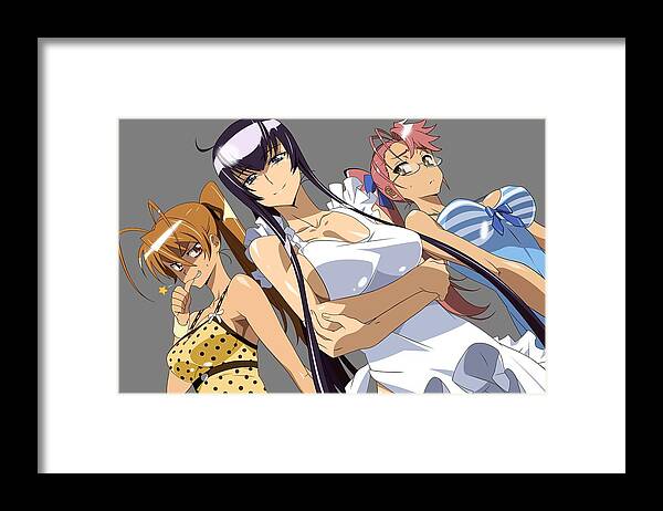 Highschool Of The Dead Framed Print featuring the digital art Highschool Of The Dead #1 by Super Lovely