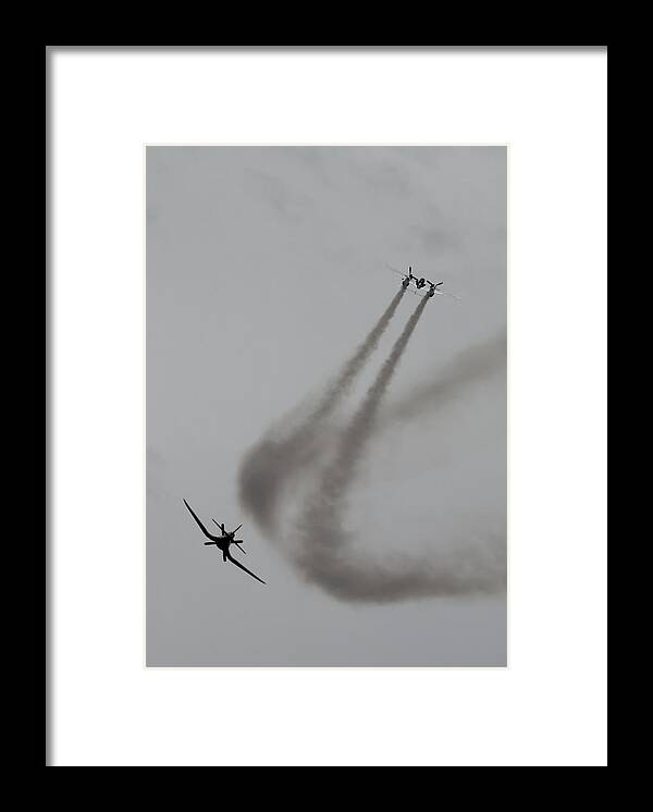Airplane Framed Print featuring the photograph Historic Airplanes In Mid-Air #1 by Andreas Berthold