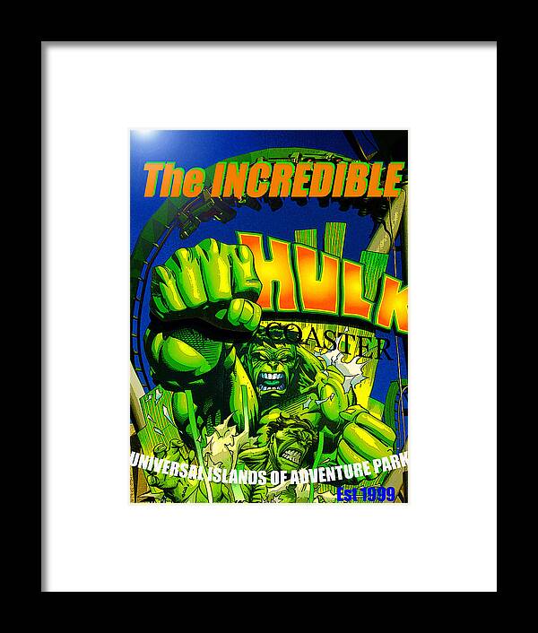 The Incredible Hulk Framed Print featuring the painting Hulk Coaster 1999 #1 by David Lee Thompson