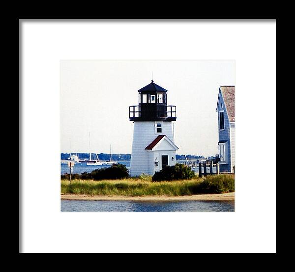 Lighthouse Photographs Framed Print featuring the photograph Hyannis Inner Harbor Light #1 by Frederic Kohli
