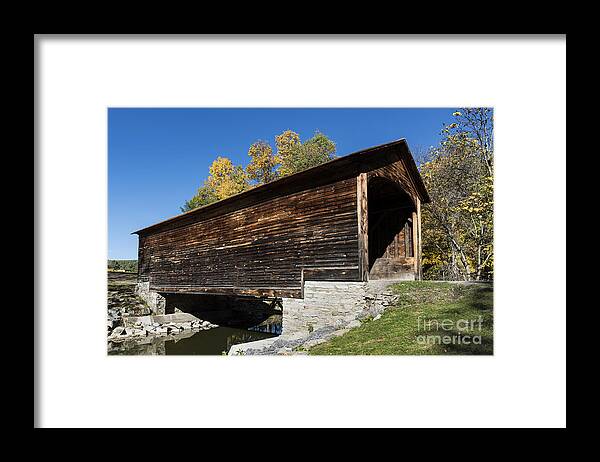 America Framed Print featuring the photograph Hyde Hall Covered Bridge #1 by John Greim