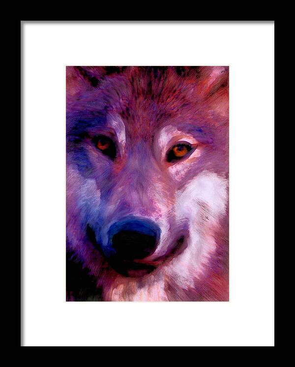 Wolves Clan Spirituality Native American Framed Print featuring the painting I am wolf clan #1 by FeatherStone Studio Julie A Miller