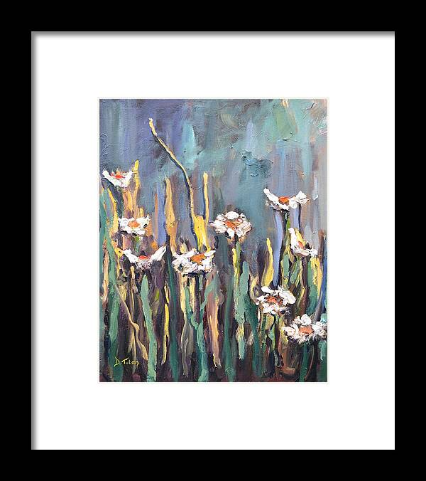 Floral Framed Print featuring the painting Impasto Daisies by Donna Tuten