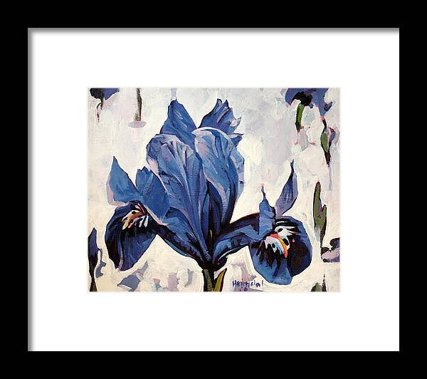 Canadian Framed Print featuring the painting Iris Snow #1 by Tim Heimdal