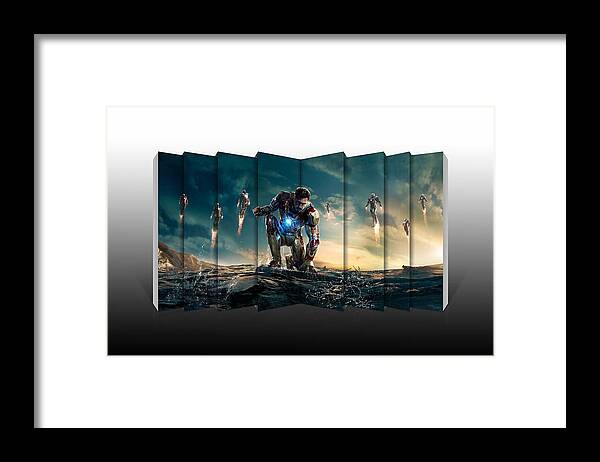Iron Man Framed Print featuring the mixed media Iron Man #1 by Marvin Blaine