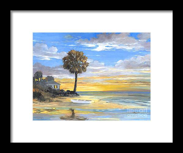 Island Framed Print featuring the painting Islands Twilight #1 by Paul Brent