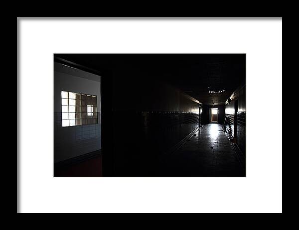 Dark Framed Print featuring the photograph It Ran Past Me Here by Kreddible Trout
