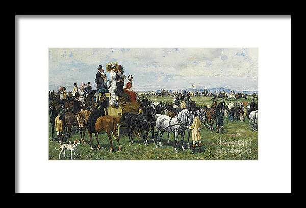 Giuseppe Gabani 1846-1899 Italian The Derby Reale. People On Hills Framed Print featuring the painting Italian The Derby Reale #1 by MotionAge Designs