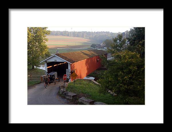 Covered Bridge Framed Print featuring the photograph Jacksons Sawmill Covered Bridge #1 by Dan Myers