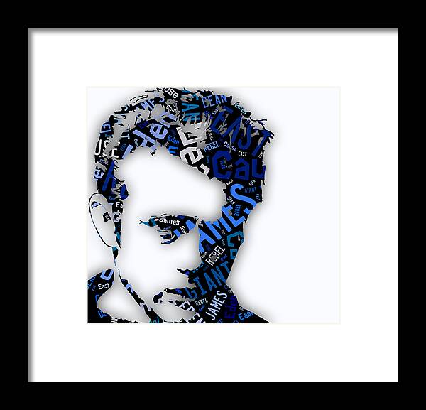James Dean Framed Print featuring the mixed media James Dean Movie Titles #1 by Marvin Blaine