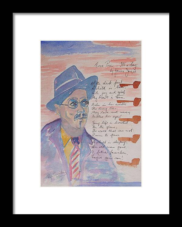 Limited Edition Print Framed Print featuring the painting James Joyce #1 by Roger Cummiskey