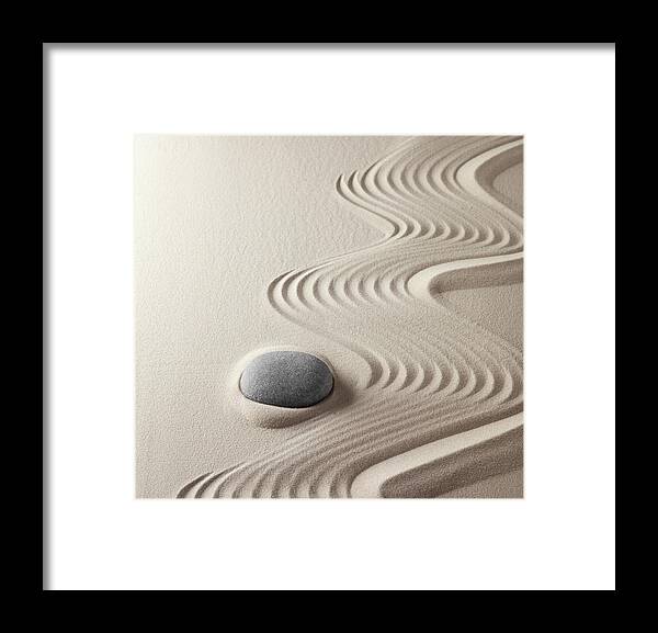 Abstract Framed Print featuring the photograph Japanese Zen Garden #6 by Dirk Ercken