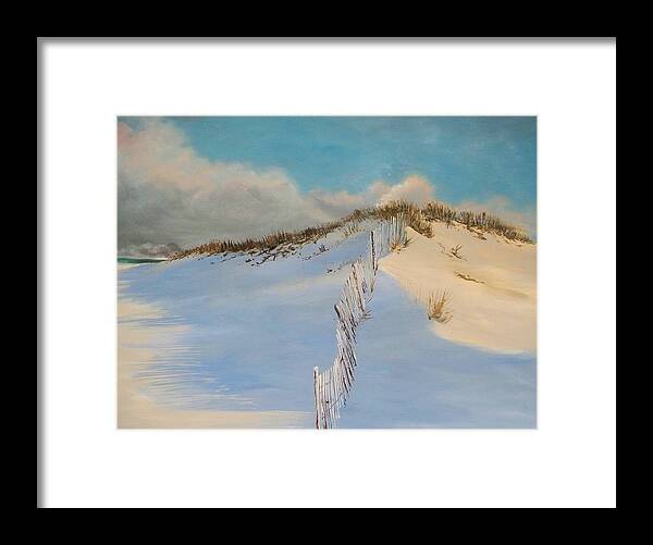 Jersey Shore Framed Print featuring the painting Jersey Dunes #1 by Ken Ahlering