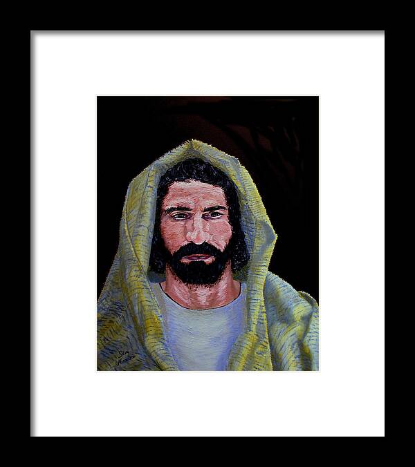 Jesus Framed Print featuring the painting Jesus in Contemplation #1 by Stan Hamilton
