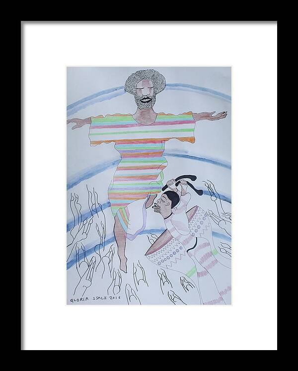Jesus Framed Print featuring the painting Jesus Lord of The Dance #1 by Gloria Ssali