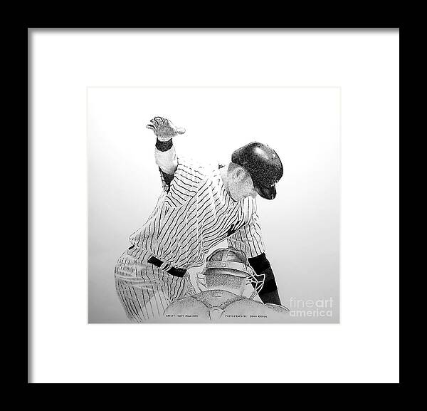 Derek Jeter Framed Print featuring the painting Jeter #1 by Tony Ruggiero