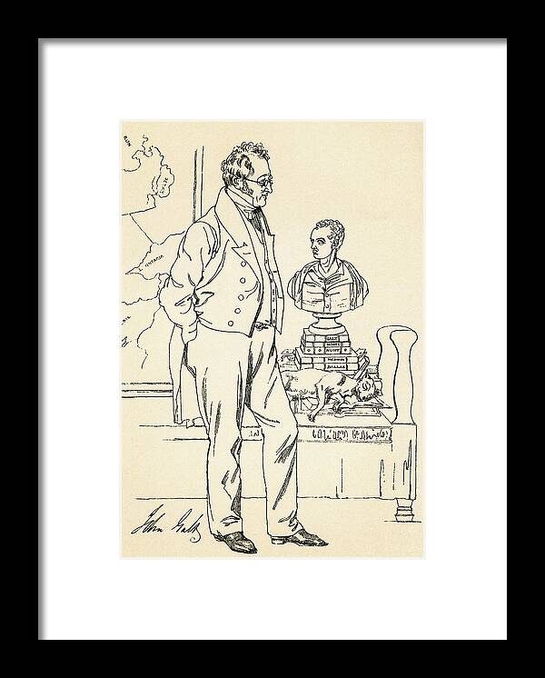 Author Framed Print featuring the drawing John Galt, 1779-1839. Scottish Author #1 by Vintage Design Pics