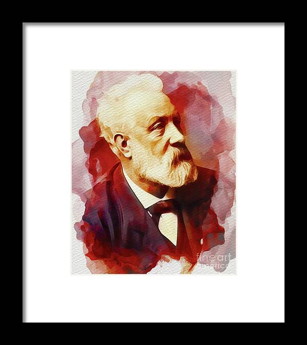 Jules Framed Print featuring the painting Jules Verne, Author #1 by Esoterica Art Agency