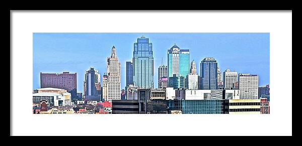 Kansas Framed Print featuring the photograph Kansas City Wide Angle #2 by Frozen in Time Fine Art Photography
