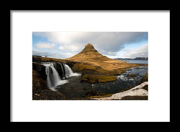 Kirkjufellsfoss Framed Print featuring the photograph Kirkjufellsfoss waterfalls by Michalakis Ppalis