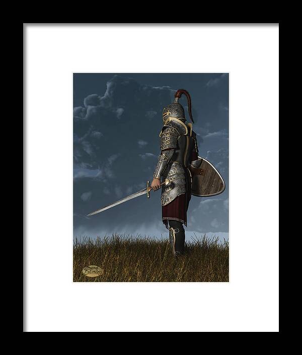 Knight Framed Print featuring the digital art Knight of the Storm #1 by Daniel Eskridge