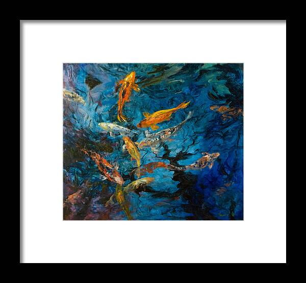Marine Framed Print featuring the painting Koi by Rick Nederlof
