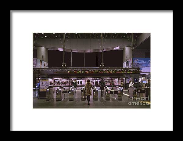 Escalator Framed Print featuring the photograph Kyoto Train Station, Japan by Perry Rodriguez
